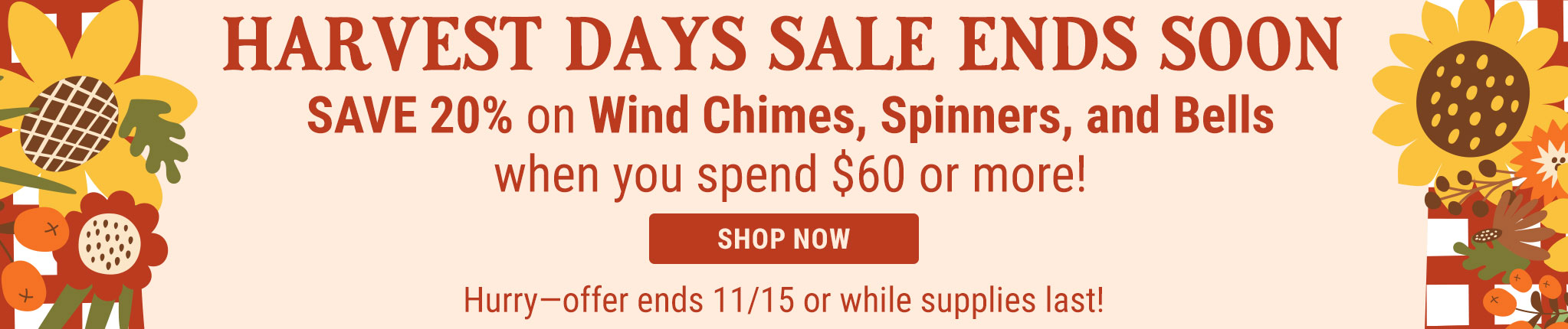 Harvest Days Sale!