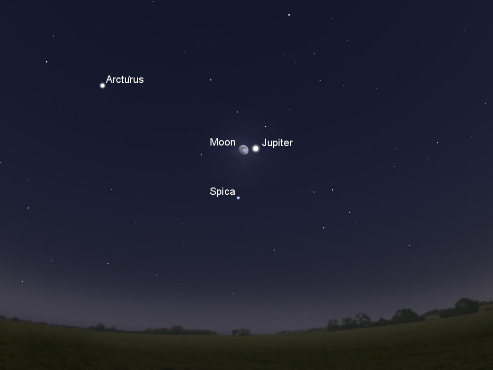 Conjunctionitis: The Moon and Jupiter Get Close May 7 | Old Farmer's ...