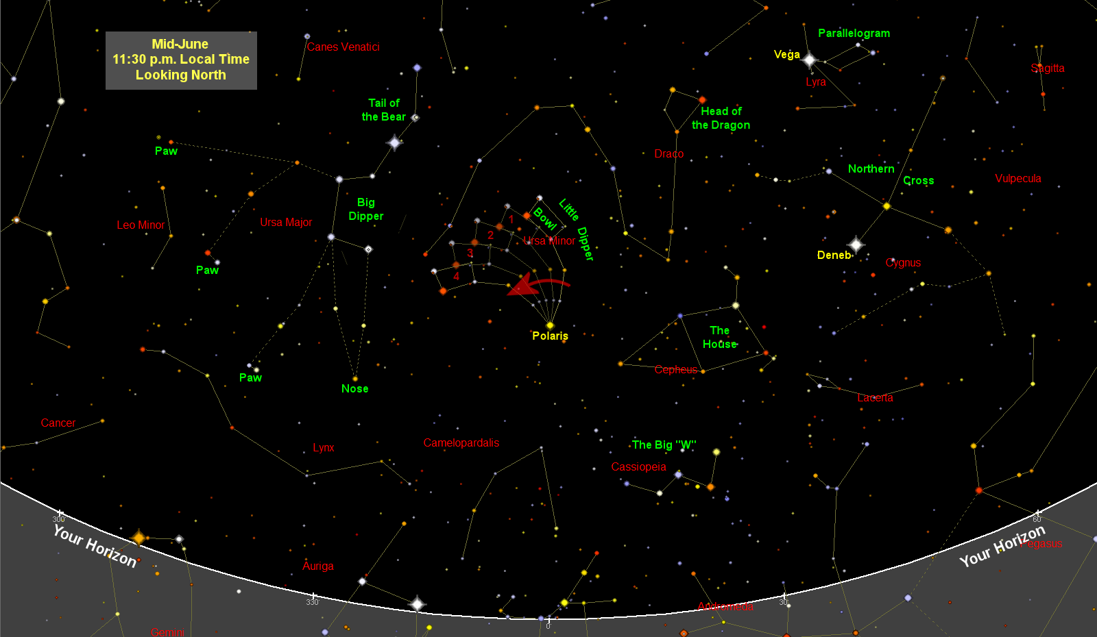 June Sky Map Star Chart How Stars Move The Old Farmer S Almanac