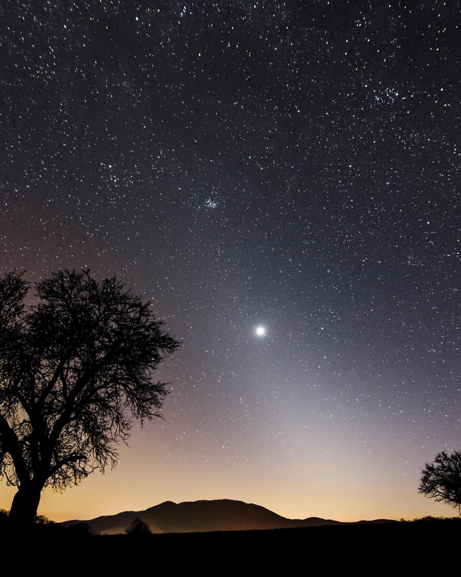 Venus shining at twilight.