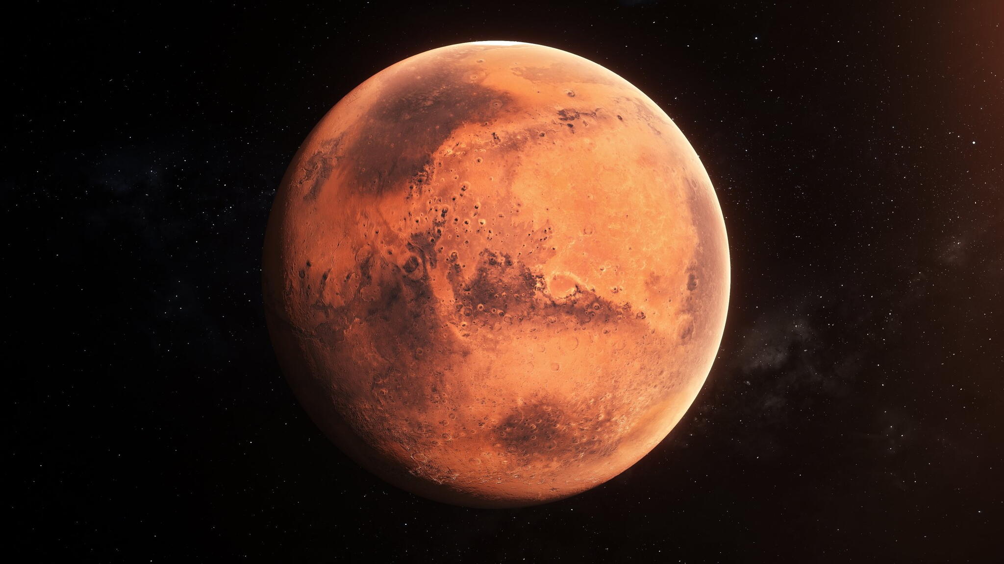 Mars - Surface of the red planet. Picture of Mars the red planet.