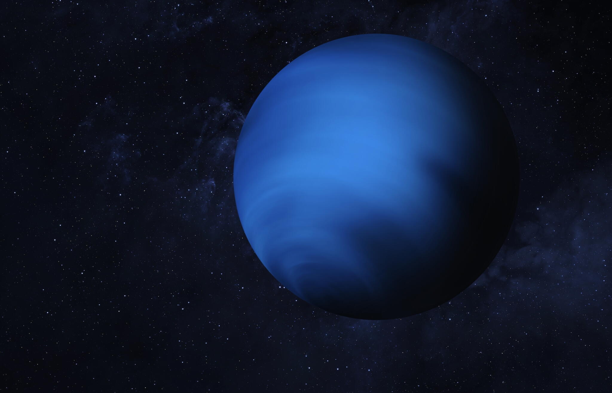 Planet Neptune in a starry night.