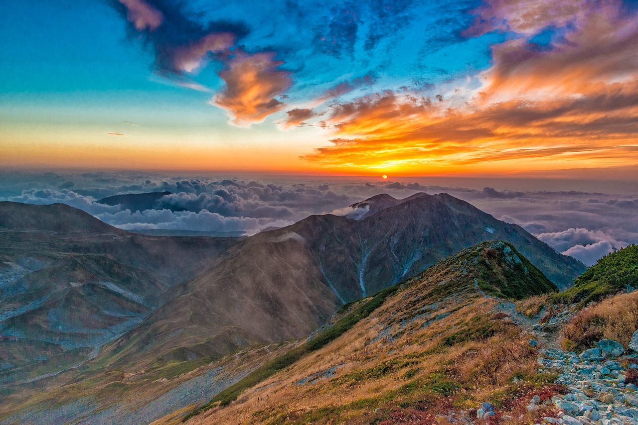 sunset from mountain top