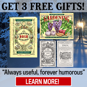 Order the 2018 Almanac, Get 3 FREE Gifts!